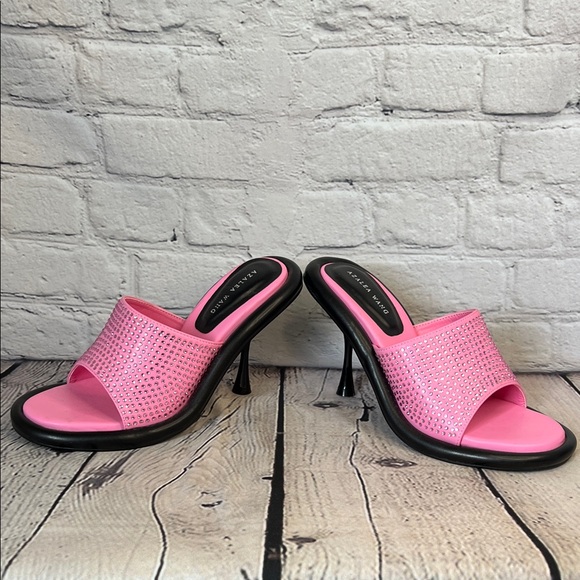 *Azalea Wang Aleah Embellished heeled Sandals in pink rhinestone - Picture 7 of 13